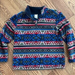 Gymboree Boys Blue and Red Patterned Zip-Up Sweater